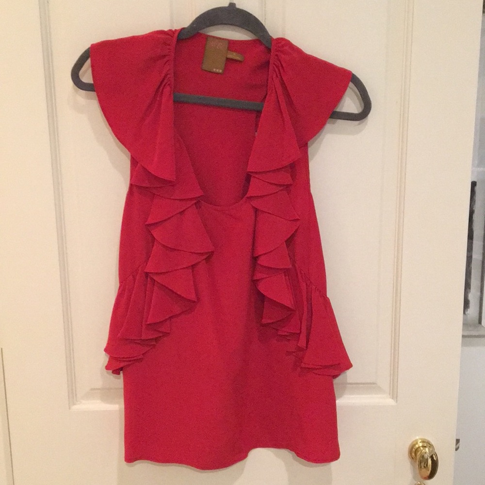 Ali Ro Ruffles Red Top